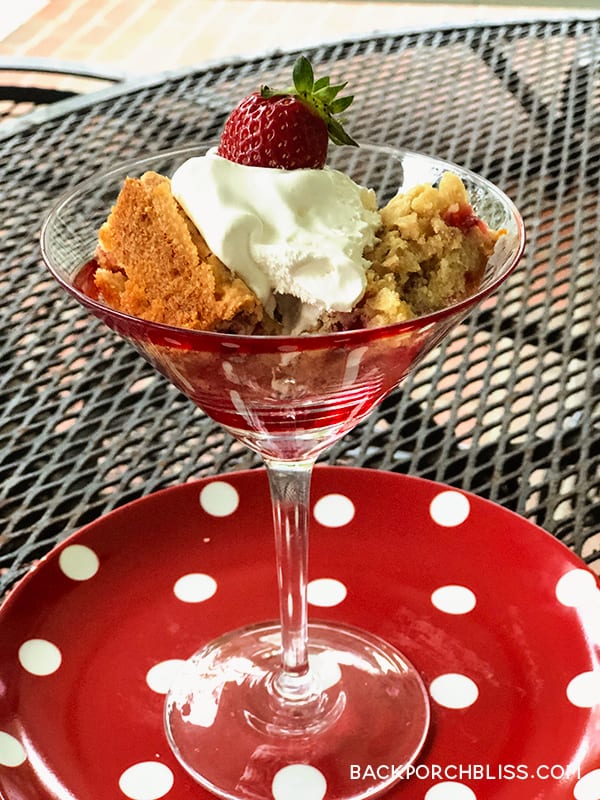 Strawberry Cake in a Martini Glass