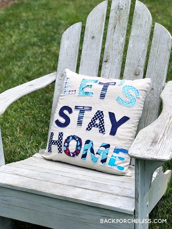 let's stay home pillow
