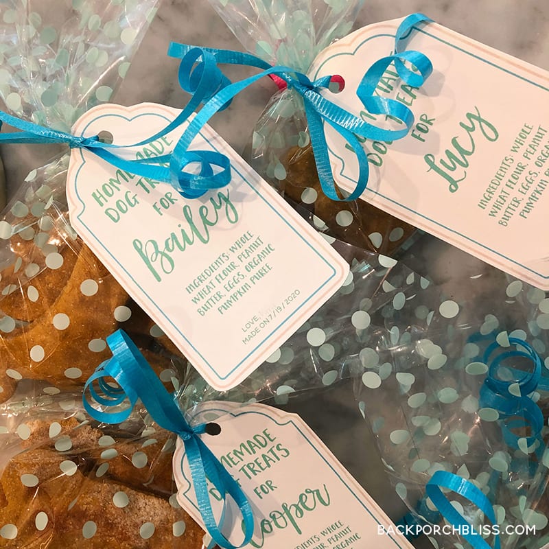 finished bags with tags