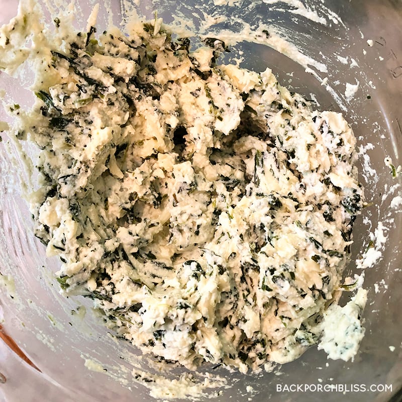 Spinach + cheese mixture