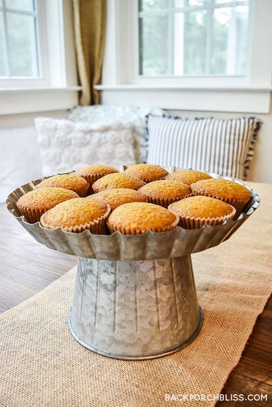 Pumpkin Muffins on Galvanized Stand