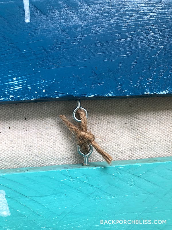 tie jute twine to connect signs