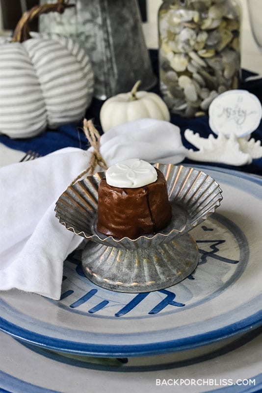 table using Mary Hadley stoneware, classic blues