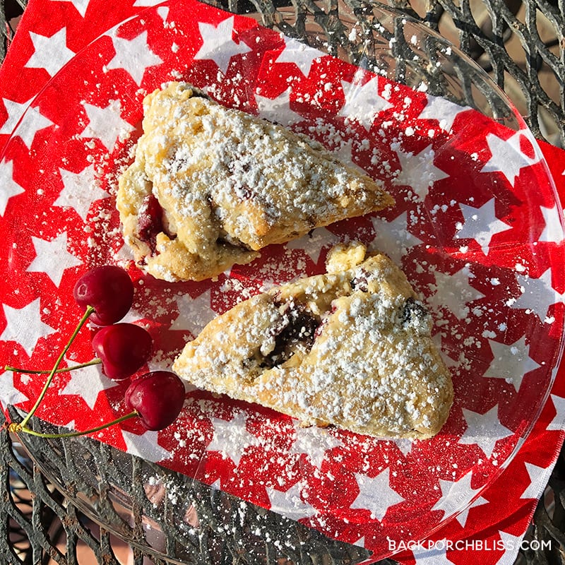 Dark Chocolate Cherry Mini Scones
