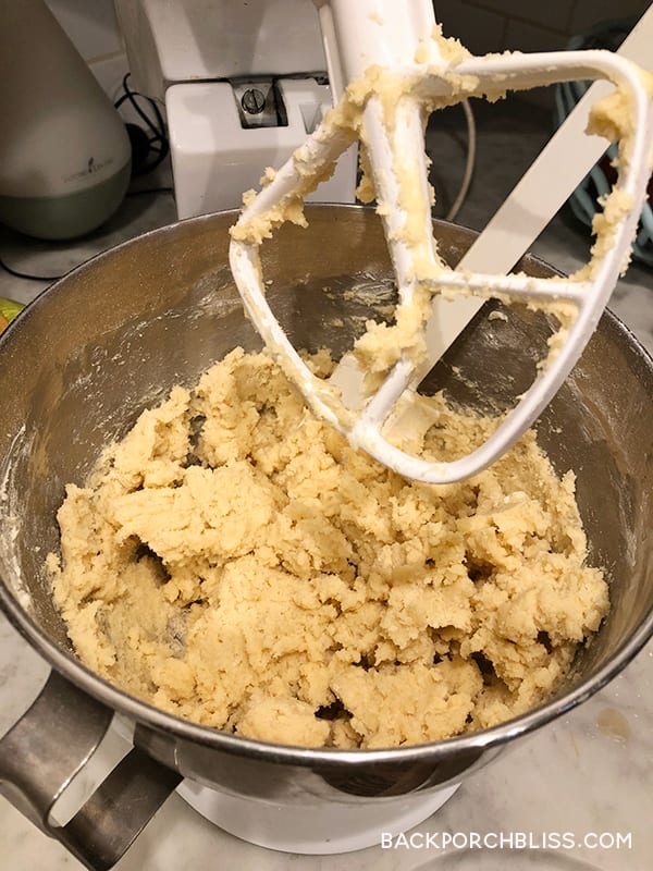 mixing sugar cookies