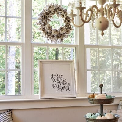 How to Make a Fabric Rag Wreath with Pumpkins