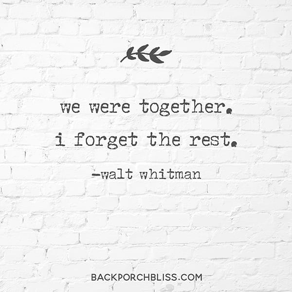 "We were together, I forget the rest."