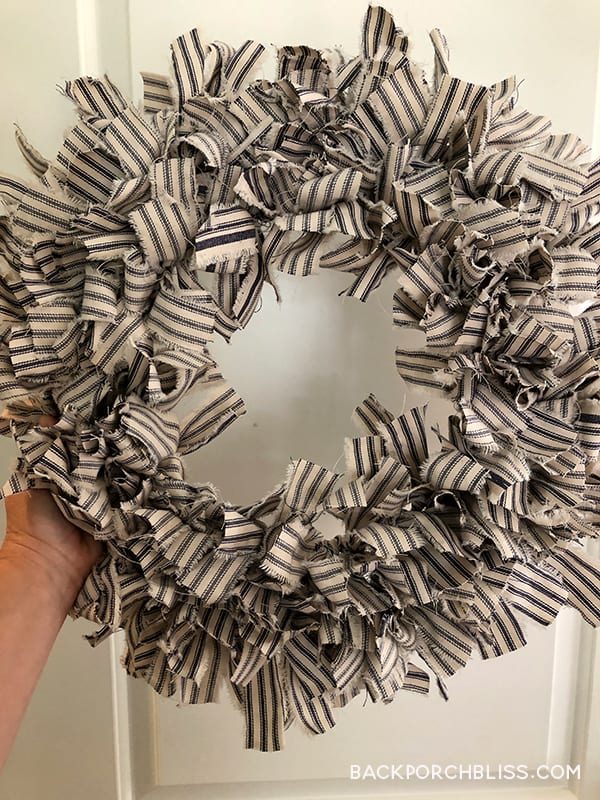 finished rag wreath