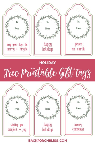 free printable holiday gift tags