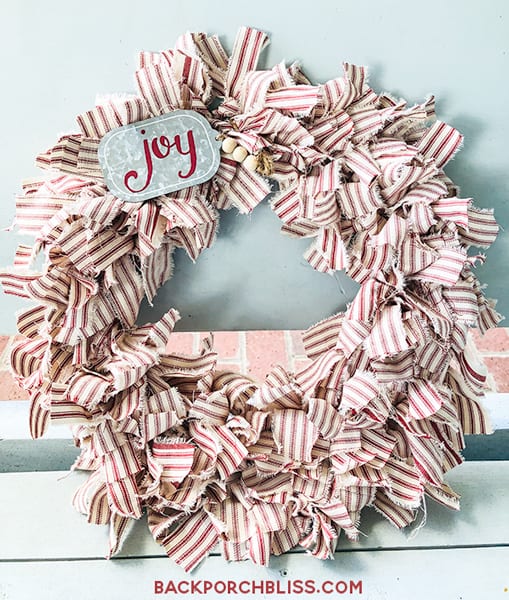 holiday fabric rag wreath